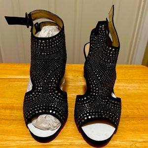 Beautiful black embellished bling sandal heels